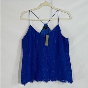 NWT J. Crew Lace Cami Tank Top Size 10 Cobalt Blue